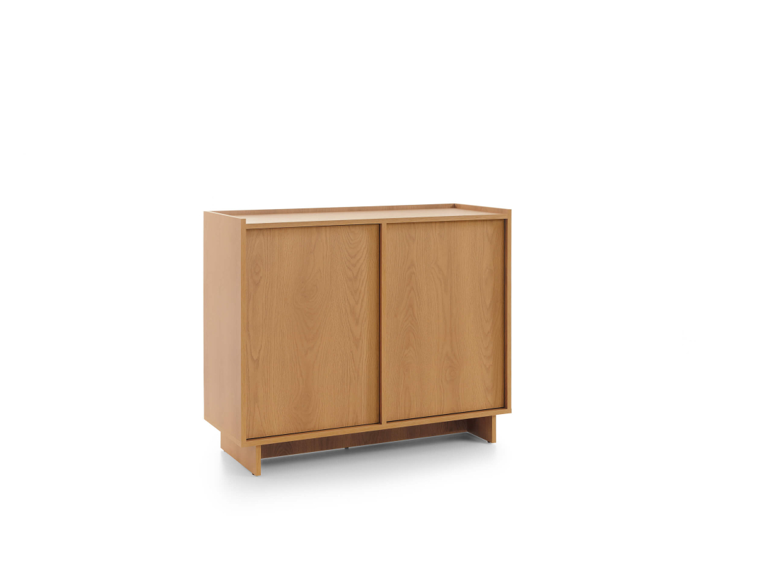 Buffet bas CASSARA –  2 portes, 4 étagères de rangement