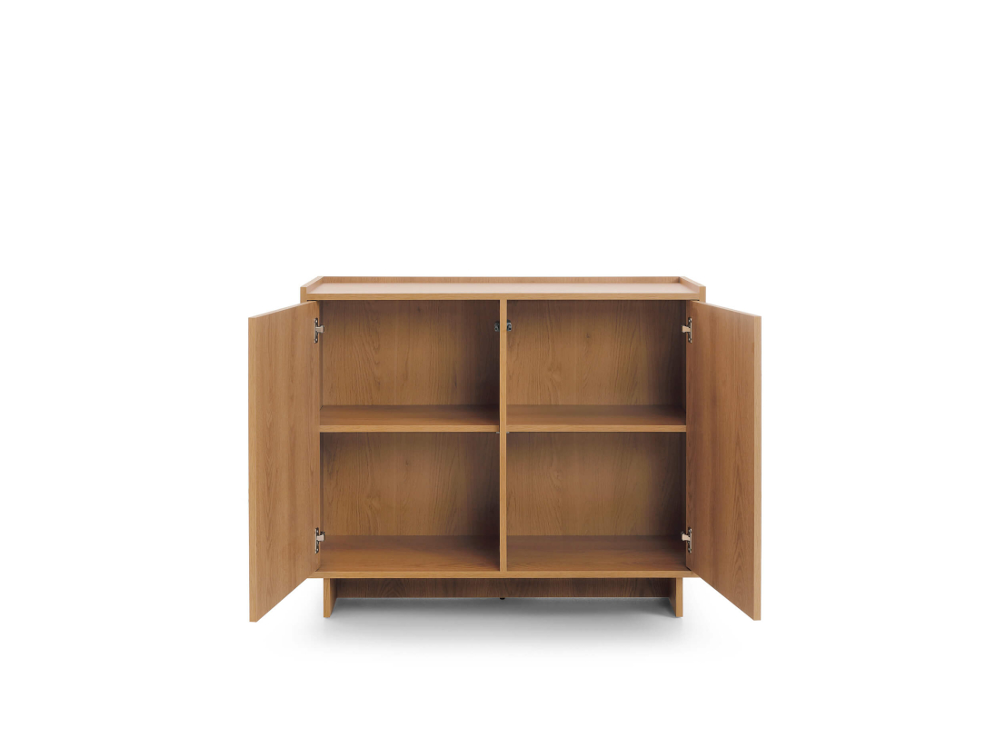 Buffet bas CASSARA –  2 portes, 4 étagères de rangement