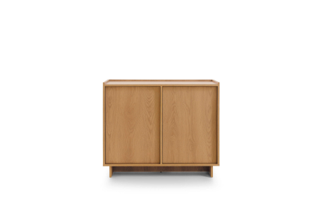 Buffet bas CASSARA –  2 portes, 4 étagères de rangement
