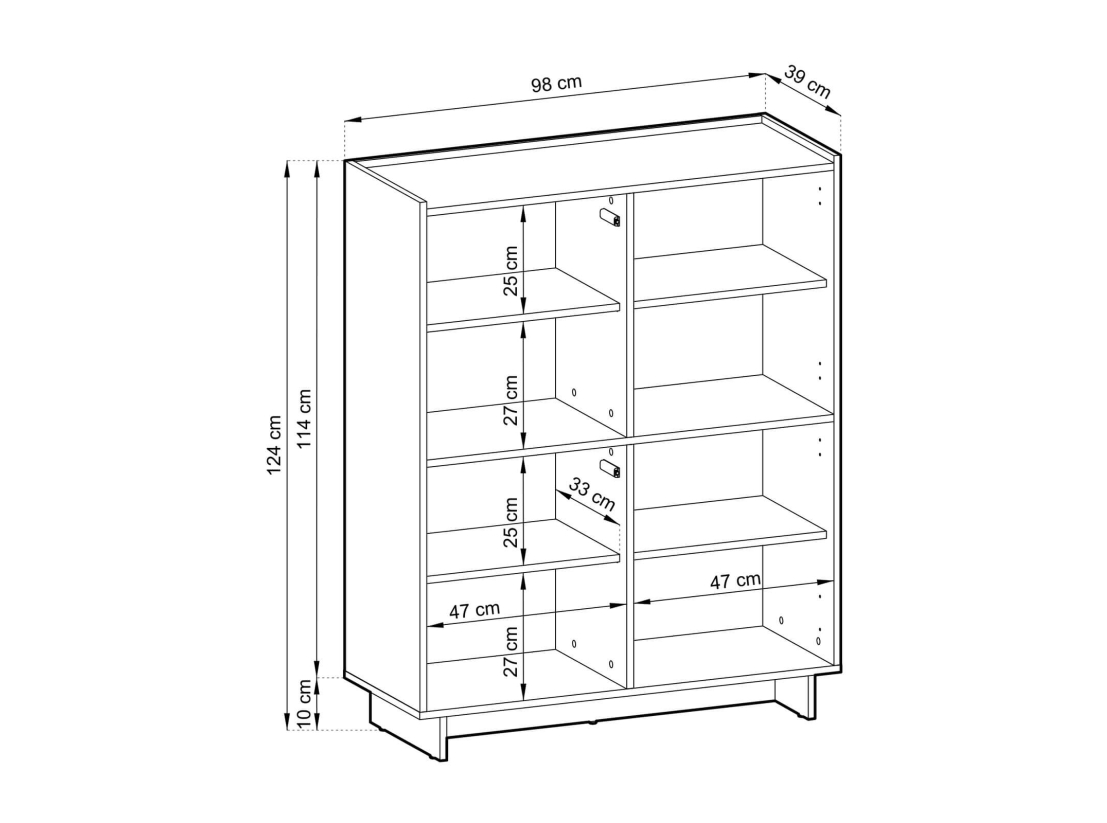 Buffet haut CASSARA – 4 portes et 8 étagères de rangement