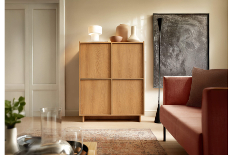 Buffet haut CASSARA – 4 portes et 8 étagères de rangement