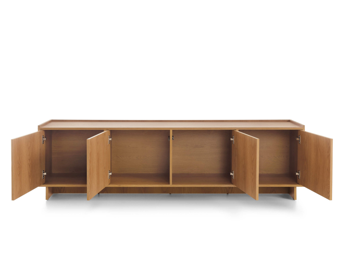 Buffet bas CASSARA –  4 portes et 4 étagères de rangement