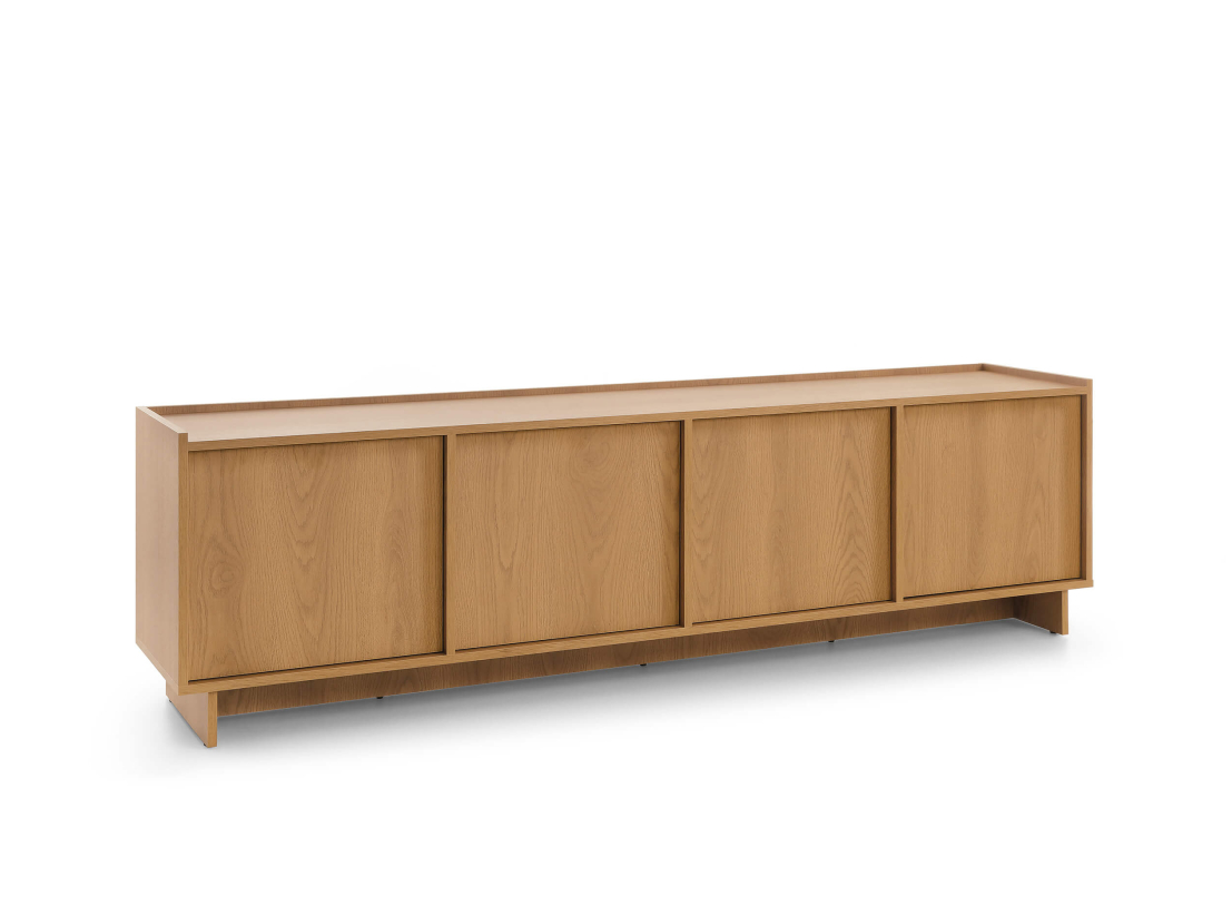 Buffet bas CASSARA –  4 portes et 4 étagères de rangement
