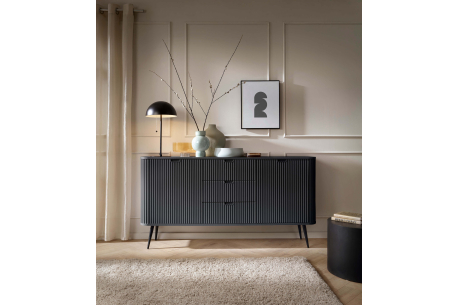 Buffet bas VELINA –  2 portes, 3 tiroirs et rangements généreux