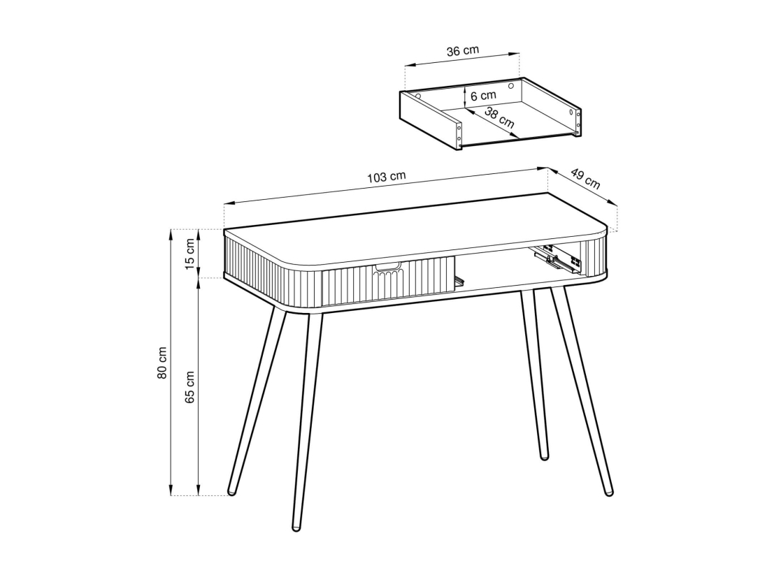 Bureau VELINA – 2 tiroirs pour un rangement fluide