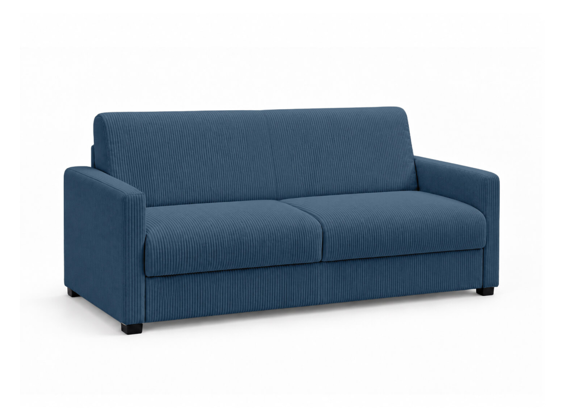 Canapé convertible AGATHE CONFORT 3 places – Velours côtelé – Couchage express 140×195