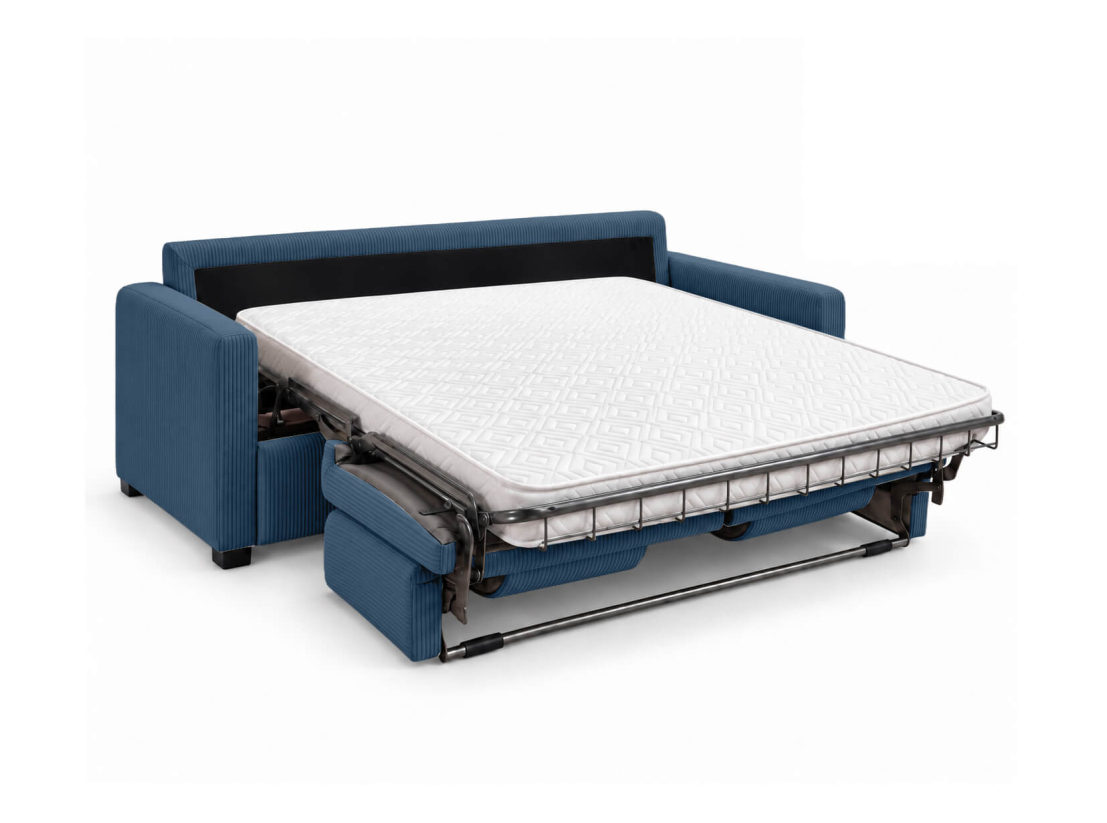 Canapé convertible AGATHE CONFORT 3 places – Velours côtelé – Couchage express 140×195