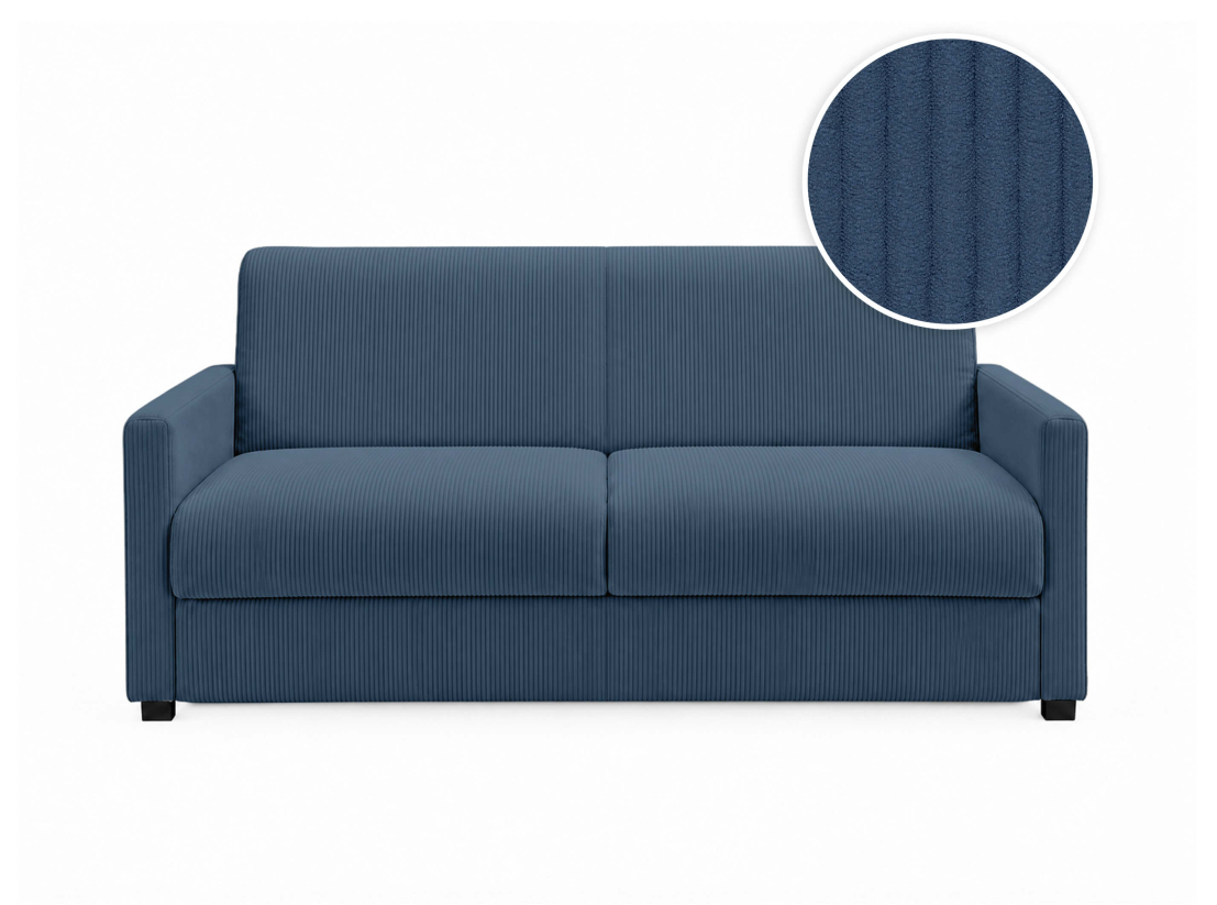 Canapé convertible AGATHE CONFORT 3 places – Velours côtelé – Couchage express 140×195