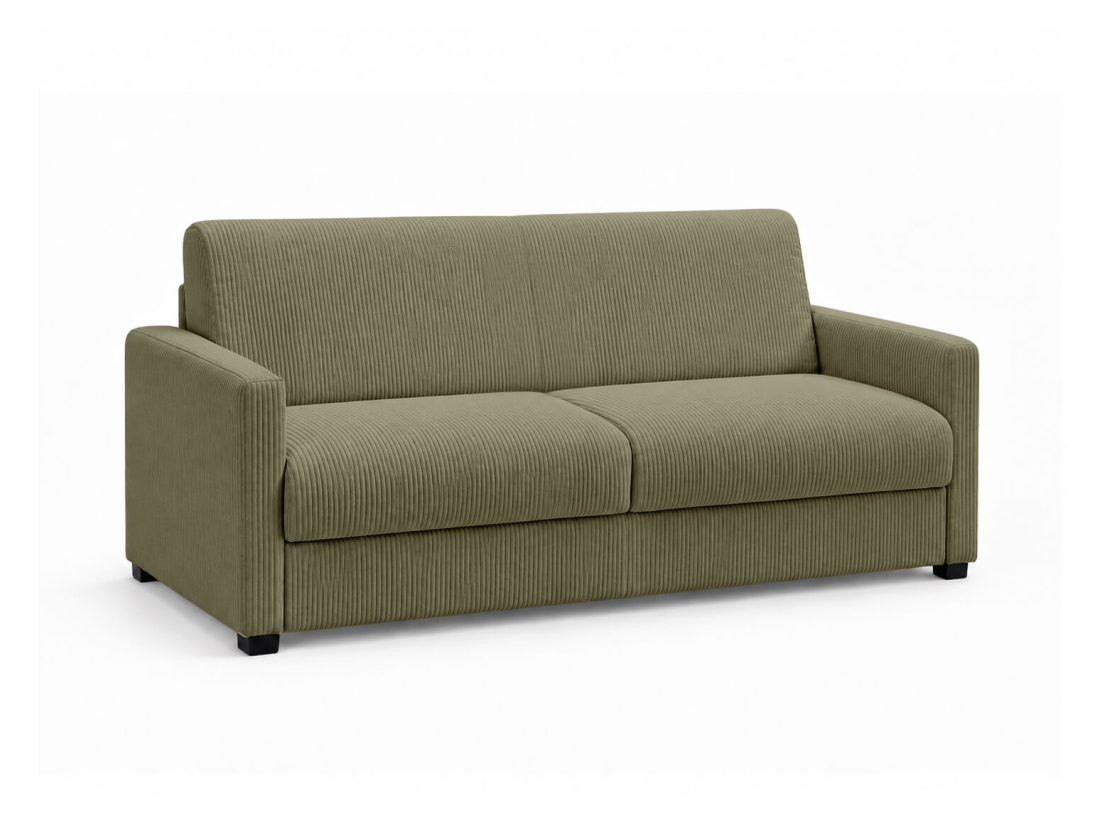 Canapé convertible AGATHE CONFORT 3 places – Velours côtelé – Couchage express 140×195