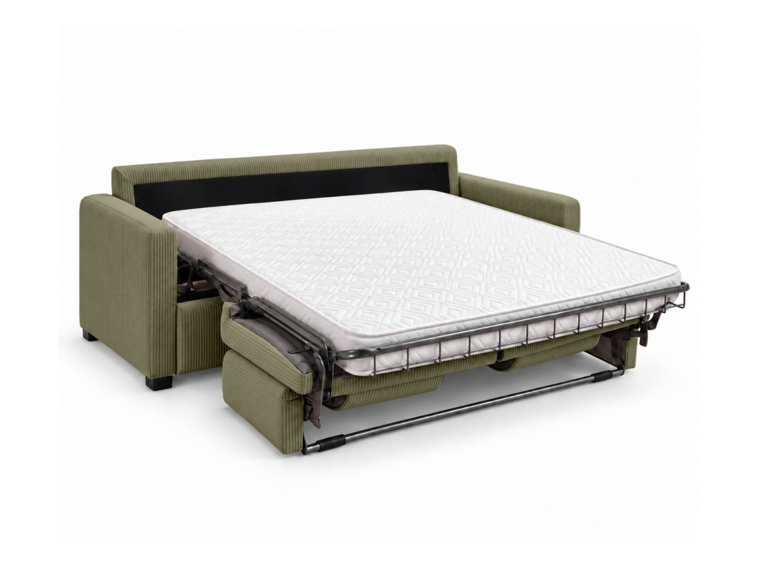 Canapé convertible AGATHE CONFORT 3 places – Velours côtelé – Couchage express 140×195