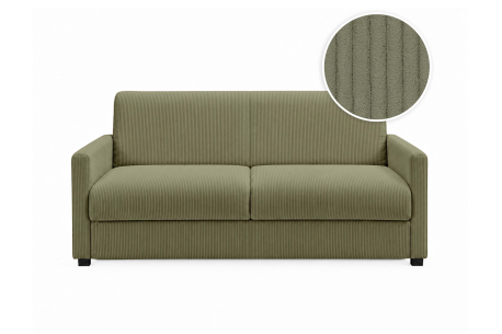 Canapé convertible AGATHE CONFORT 3 places – Velours côtelé – Couchage express 140×195