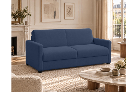 Canapé convertible AGATHE CONFORT 3 places – Tissu – Couchage express 160×195