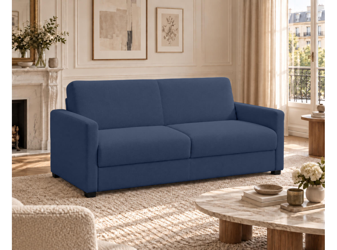 Canapé convertible AGATHE CONFORT 3 places – Tissu – Couchage express 160×195