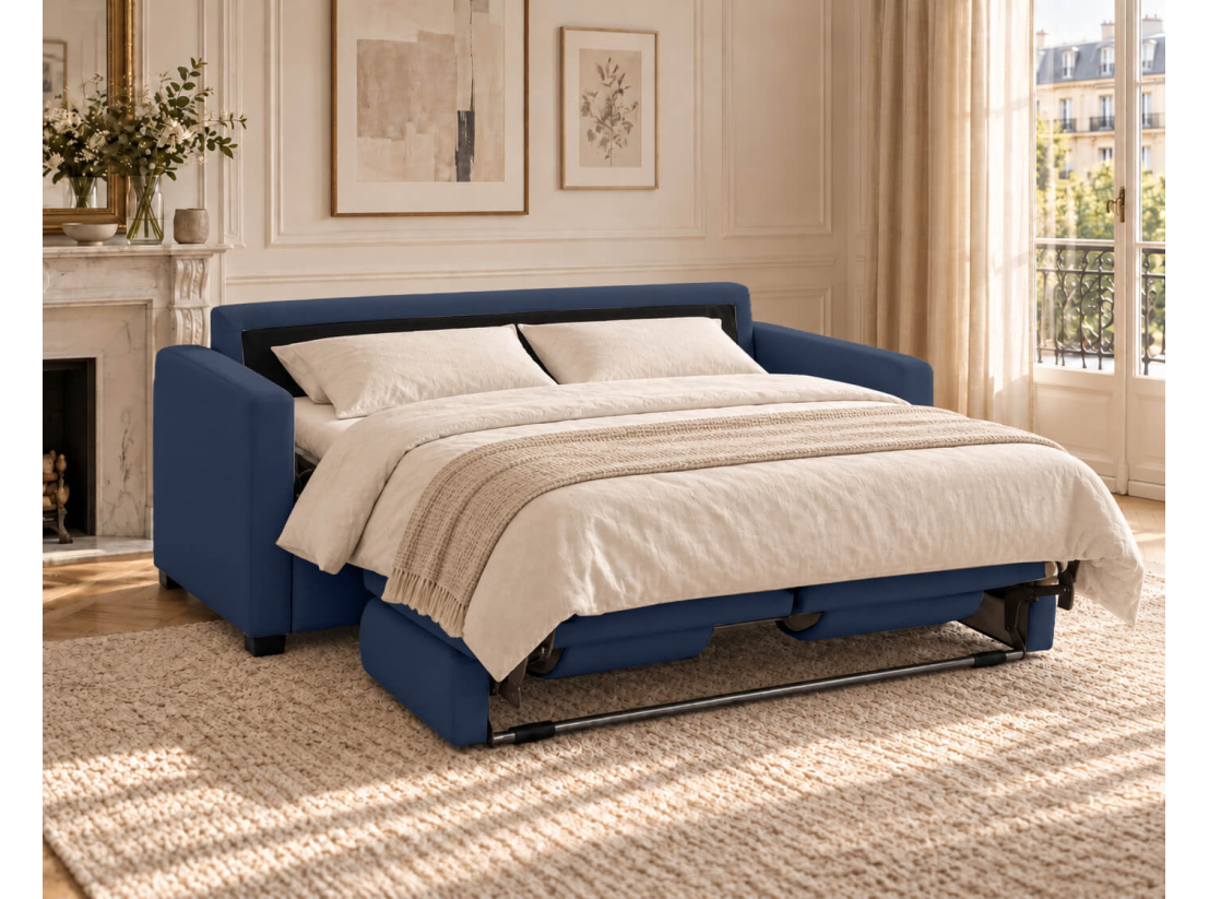 Canapé convertible AGATHE CONFORT 3 places – Tissu – Couchage express 160×195