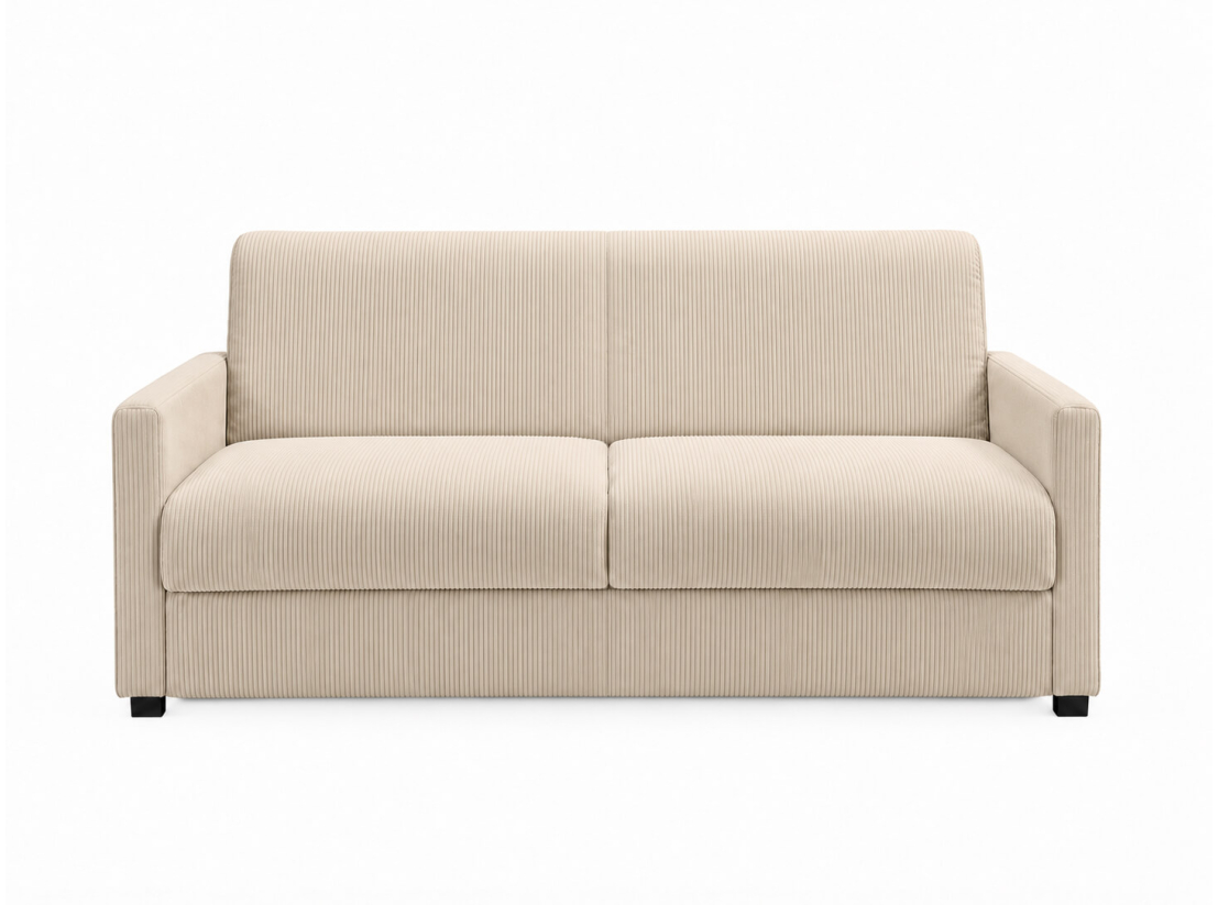 Canapé convertible AGATHE CONFORT 3 places – Velours côtelé – Couchage express 160×195