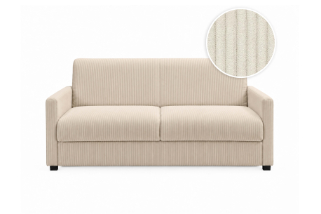 Canapé convertible AGATHE CONFORT 3 places – Velours côtelé – Couchage express 160×195