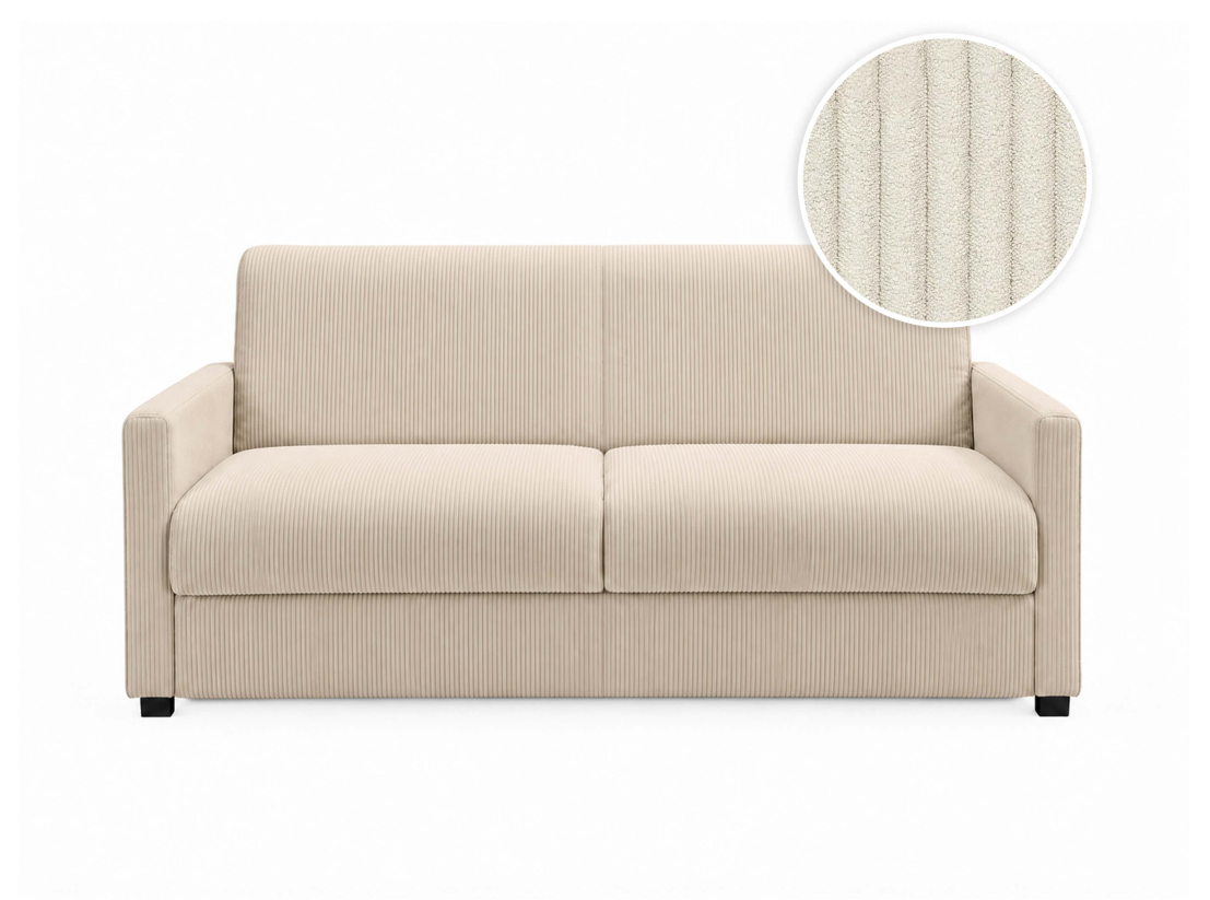 Canapé convertible AGATHE CONFORT 3 places – Velours côtelé – Couchage express 160×195