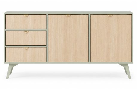Buffet bas MUSEO– 2 portes, 3 tiroirs et 4 étagères